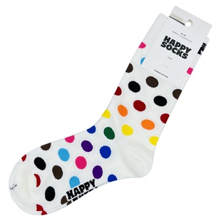 爆款推荐HappySocks袜子女中筒袜棉袜波点爱心条纹情侣袜卡通潮袜