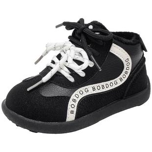 巴布豆童鞋官方旗舰店男童加绒德训鞋冬季保暖二棉鞋女大童运动鞋