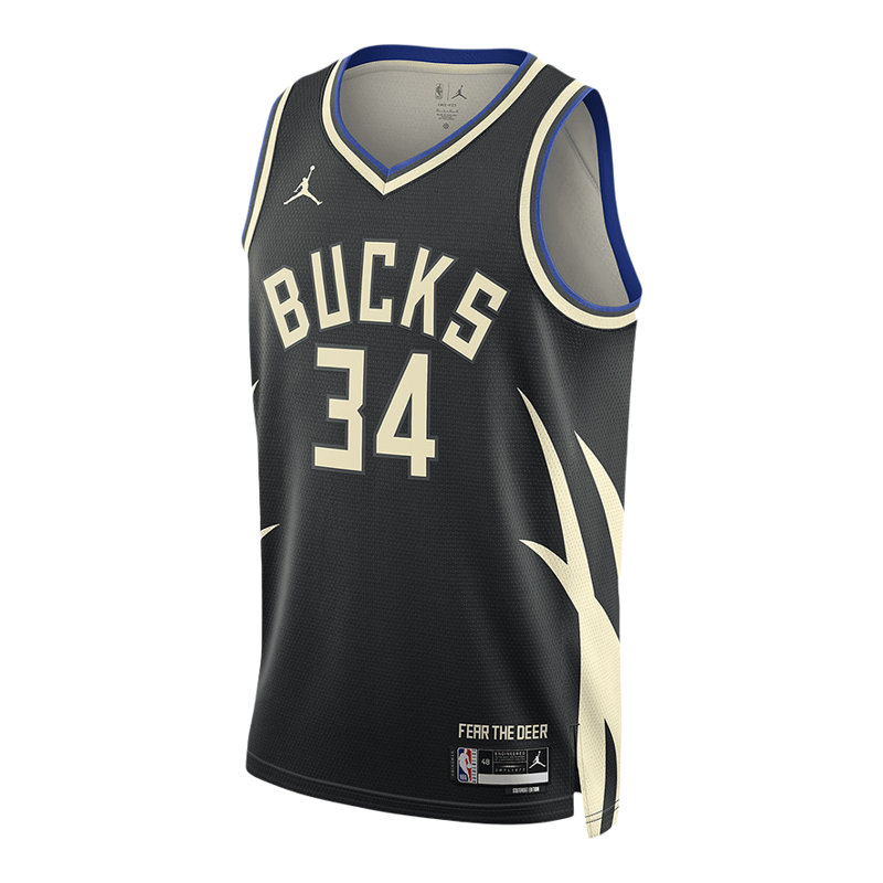 Nike/耐克正品Air Jordan男子密尔沃基雄鹿队球衣DO9533-010