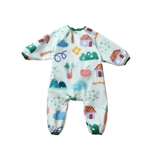 宝宝爬行服防脏爬爬服婴儿连体罩衣一体式户外儿童全身罩衣爬爬衣