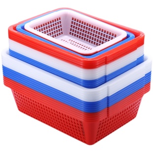 加厚塑料筐商用洗菜篮火锅配菜篮子框长方形厨房沥水篮蔬菜收纳筐