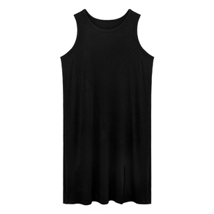 【5折清仓】媛子家大码秋季打底背心裙胖mm舒适纯色内搭连衣裙女