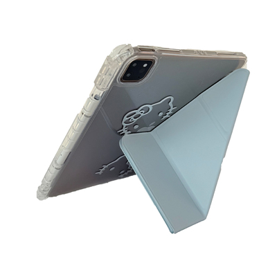 可爱浮雕3+Y折亚克力横竖支架适用苹果iPad11代保护套2025款Air76防弯Pro12.9寸10.2笔槽9.7A2270平板壳a2696