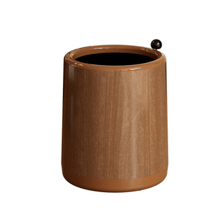 木纹垃圾桶家用2026新款高档客厅厨房带轮卫生桶高颜值中古风卧室