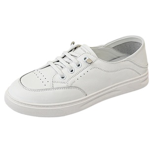 2025新款头层牛皮小白鞋女休闲百搭单鞋平底一脚蹬女板鞋