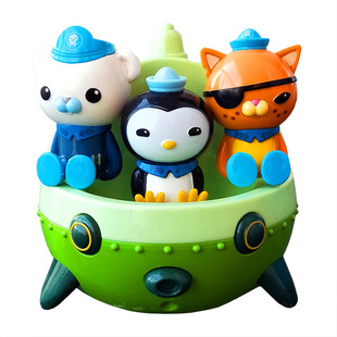 海底小纵队玩具巴克队长玩偶短吻鳄舰艇独角鲸虎鲨艇船全套玩具车