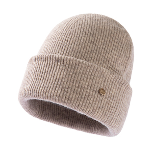 siggi针织帽女冬季100美丽诺羊毛毛线帽纯色简约加厚护耳包头冷帽