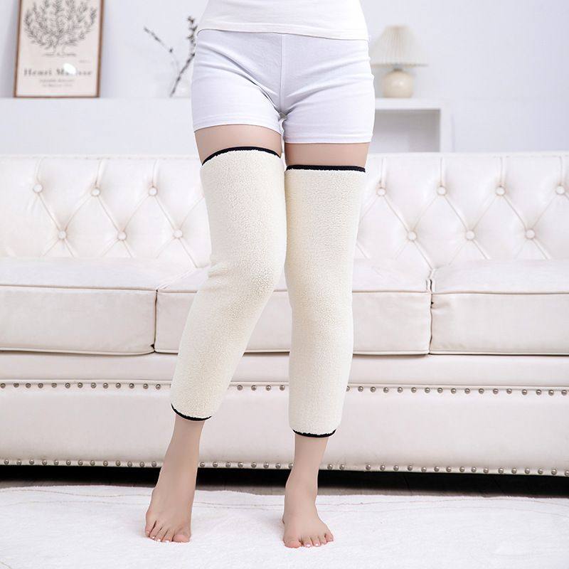 全加绒包围整圈仿双层拉链羊羔绒加厚保暖护膝秋冬护腿面料款