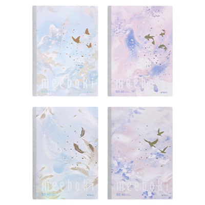 晨光 meeboki-东方灵韵A6/A5/B5无线装订本烫金封面闪片横线内芯30/40页清新线条学生笔记本纸张本册本子文具