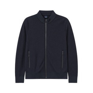 JODOLL乔顿男装立领针织夹克26年春季新款藏青拉链耐穿耐磨外套