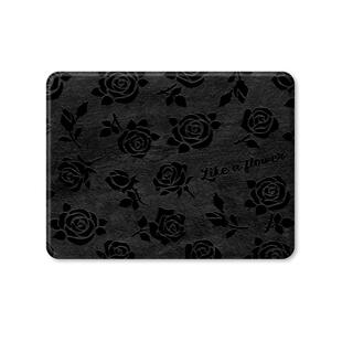 GUOXI黑色玫瑰花硬质鼠标垫女生护手腕小号便携电脑办公室防滑垫