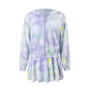 大码胖mm保守分体泳衣女三件套运动温泉长袖防晒遮肉显瘦2025新款