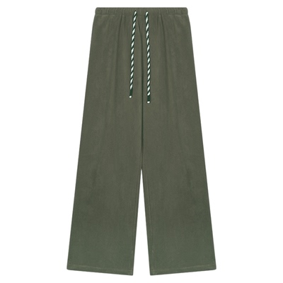 弹力抽绳摇粒绒休闲裤直筒阔腿裤