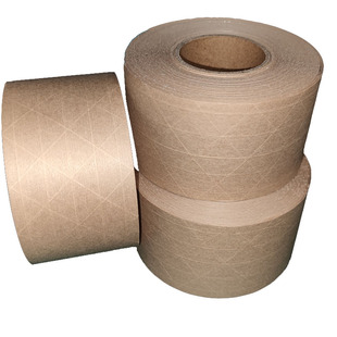 湿水夹筋牛皮纸封箱胶带水性纤维线加筋环保可回收60mm*45米