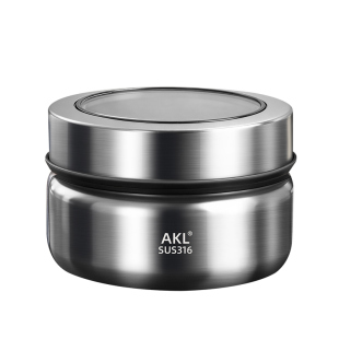 德国316不锈钢磁吸调料罐家用透明香料盒厨房收纳盒壁挂调味瓶罐