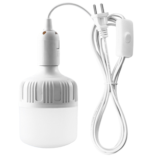 灯头带线插头一体照明灯E27螺口节能灯泡家用插电式LED插座灯超亮