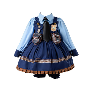 Hi！Fish女童公主裙秋装兔子警官儿童衣服cos服装生日女孩裙子