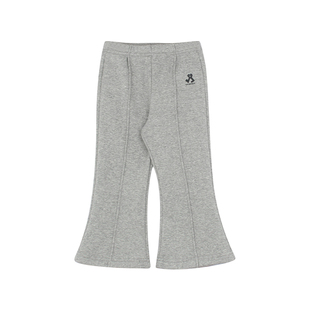 大耳象女童加绒折线喇叭裤冬季新款宝儿休闲百搭羊毛保暖厚长裤子