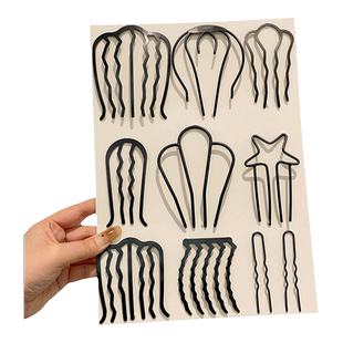 懒人盘发神器丸子头插梳发梳发簪倒插黑色u型发夹职业造型头饰女