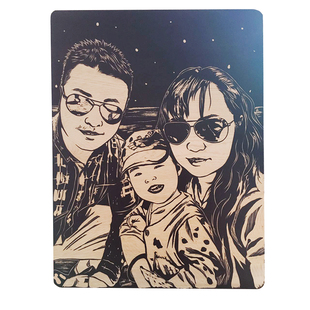 刀刀斋木刻 非遗纯手工木刻画 照片定做 节日礼品纪念品定制艺术