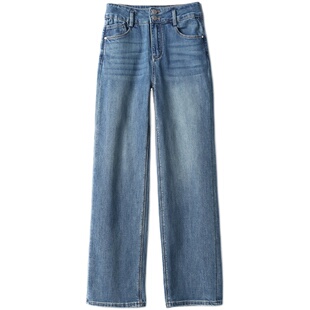 清凉一夏！黑ke技蚕丝牛仔！口碑面料/柔软有骨直筒老爹牛仔裤女