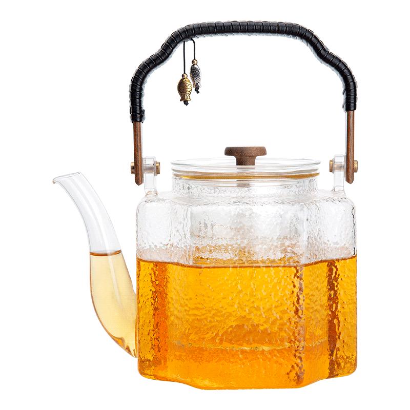 雅集苏窗提梁壶玻璃茶壶透明泡花茶煮茶专用茶具复古高颜值烧水壶