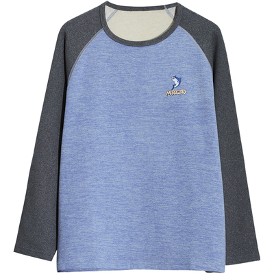 蘑菇兔胖男童德绒秋衣宽松加肥