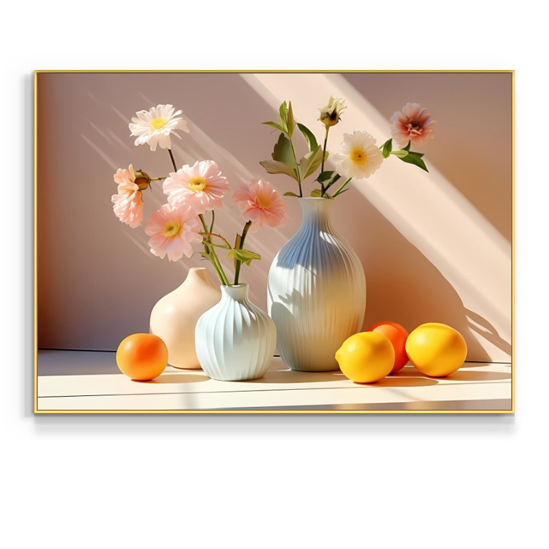 现代简约花瓶水果客厅餐厅装饰画