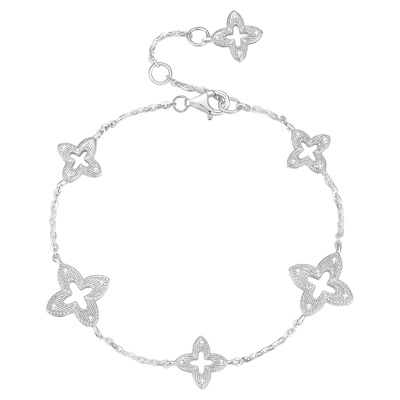 ACEE镂空四叶草925银手链女