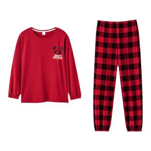 2025新款睡衣女纯棉长袖休闲家居服秋冬结婚本命年红色套装可外穿