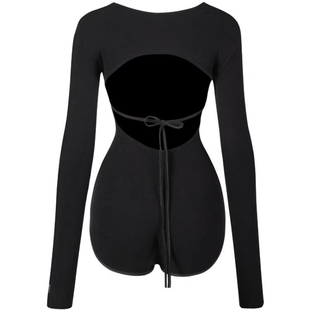 ZYM23130【Sleep at 11】露背上衣连体冬季拉丁舞练功服女带胸棉