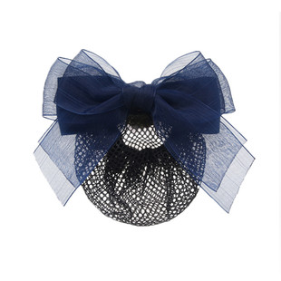 气质职业女护士头花银行酒店物业上班盘发网兜蝴蝶结发夹绢纱头饰