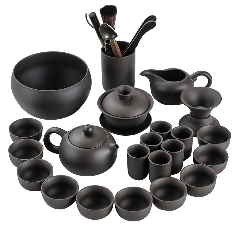 古韻紫砂功夫茶具套裝原礦泥西施壺茶杯茶道中式喝茶茶具茶臺(tái)一套