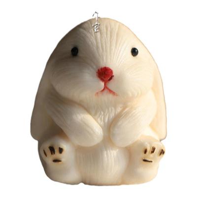 天然猛犸鹿角根付本命年兔子配饰