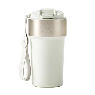 【下拉享优惠】holoholo咖啡杯大容量保温杯不锈钢象牙白陶瓷内胆