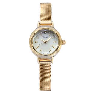 正品聚利时julius立体切割韩版时尚小巧钢带时装石英女士手表女表
