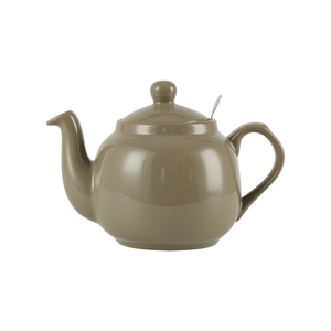 London Pottery 田园英式1.2L奶咖色滤网茶壶大容量餐厅泡茶壶