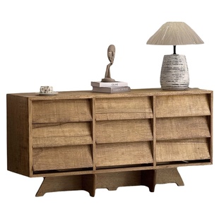 Ni+尼家实木九斗柜侘寂风中古餐边柜民宿美式复古柜子入户玄关柜