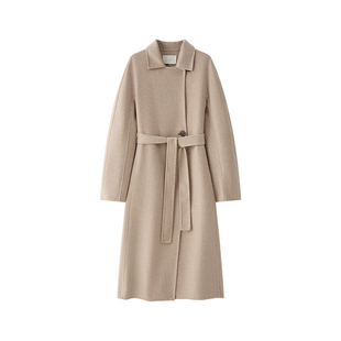 TEASEL「简亦有型」14.5微米巧收腰修身显瘦平驳领双面纯羊绒大衣