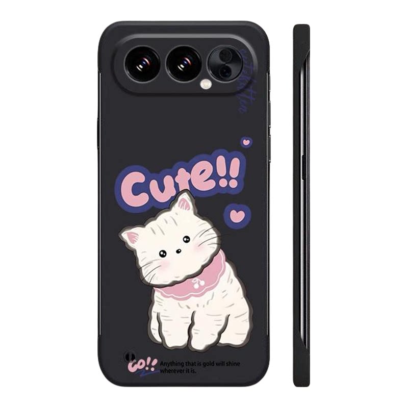 适用于荣耀500pro手机壳400可爱卡通cute猫300PRO无边框200荣耀100半包50不顶膜Magic8新款7PRO创意6硬壳