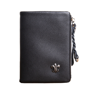 真皮小钱包男短款拉链软皮复古欧美潮银包牛皮竖款学生搭扣皮夹子