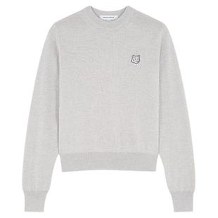 Maison Kitsune日常休闲女士小狐狸刺绣圆领长袖套头毛衣银泰百货