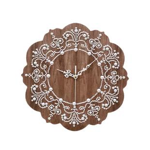 客厅钟表挂画中古风高级感2026新款餐厅挂钟珍珠桌面摆钟静音时钟