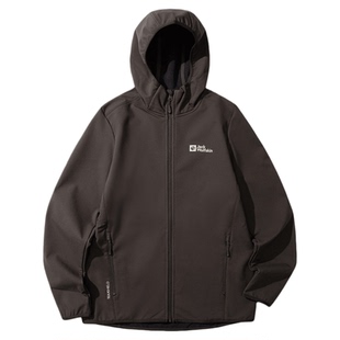 JackWolfskin狼爪25秋冬新款BORNBERG男款连帽软壳衣夹克5032071