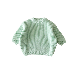 小月龄宝宝套装春秋季2026婴儿衣服洋气婴童毛衣举重裤分体外出服