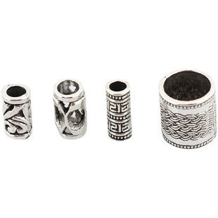 藏银管子大孔管珠散珠编织红绳项链绳配珠diy手链配饰饰品配件