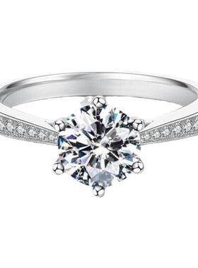 女莫桑石时尚镶宝石戒指莫桑石