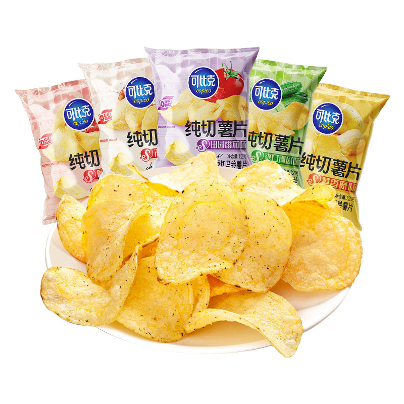 可比克纯切薯片膨化零食追剧必备