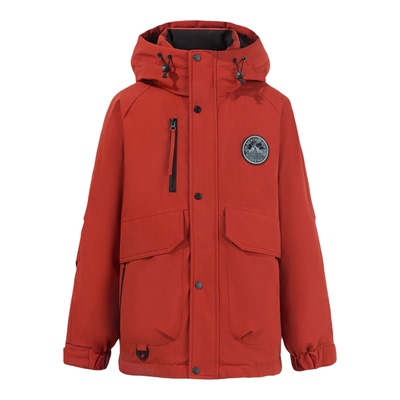 美特斯邦威羽绒服男女同款冬季新款加厚保暖工装连帽外套上衣男