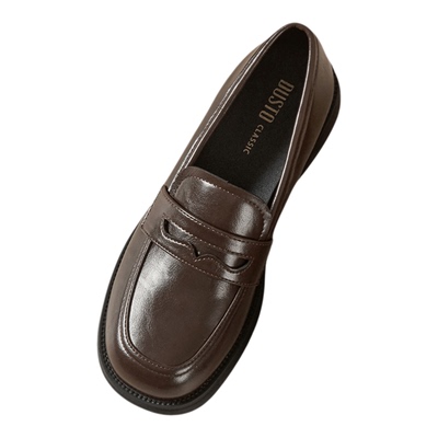 大东女鞋乐福鞋通勤平底小皮鞋